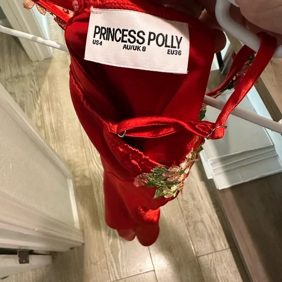 PRINCESS POLLY RED KENZIE MINI DRESS RED - Picture 7 of 7